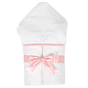 Pink & White Gingham Hooded Towel